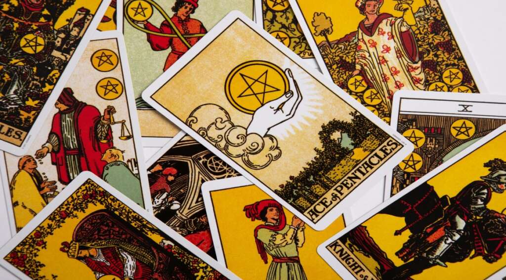 Tarot cards laid out for a reading, offering clarity, guidance, and future insights